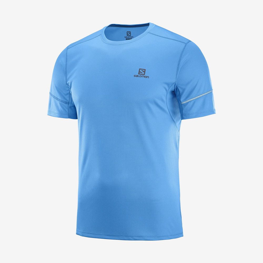 Salomon Singapore Mens Tops - AGILE Blue | 85430-WFOQ